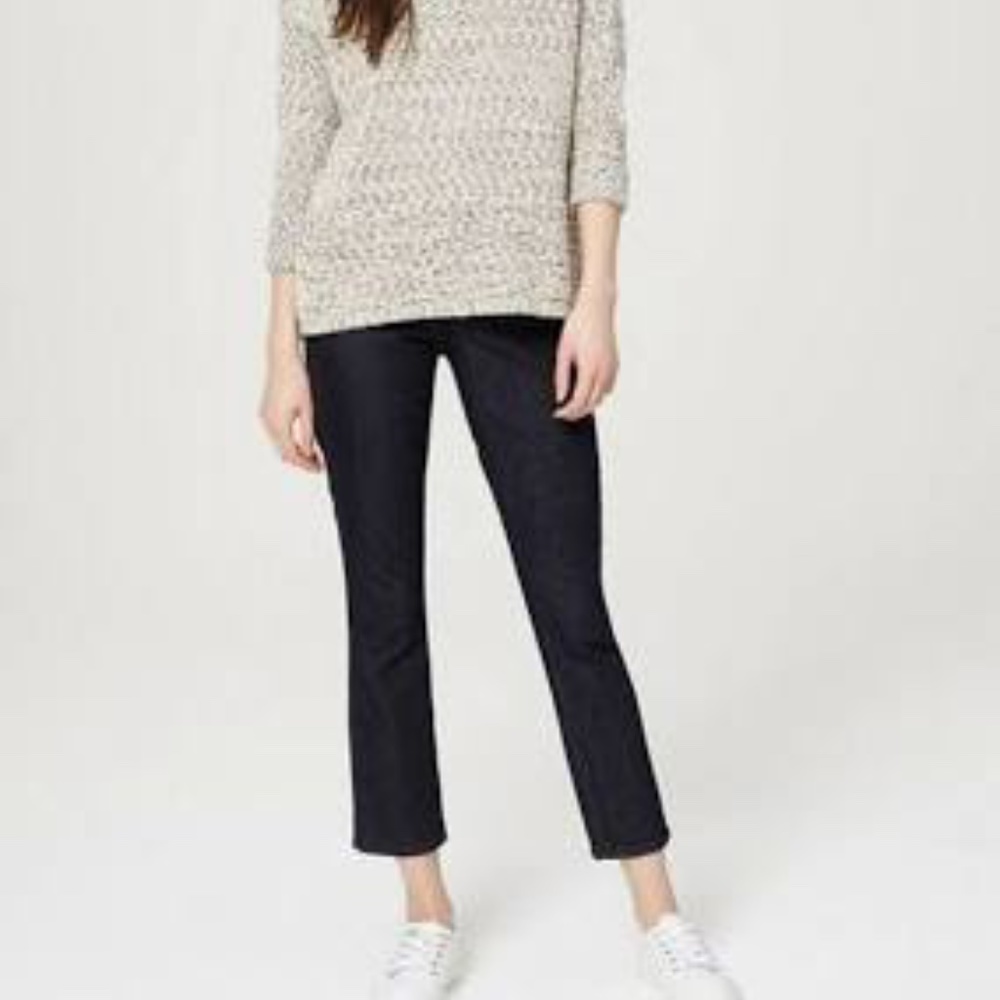 loft modern kick crop jean- dark blue